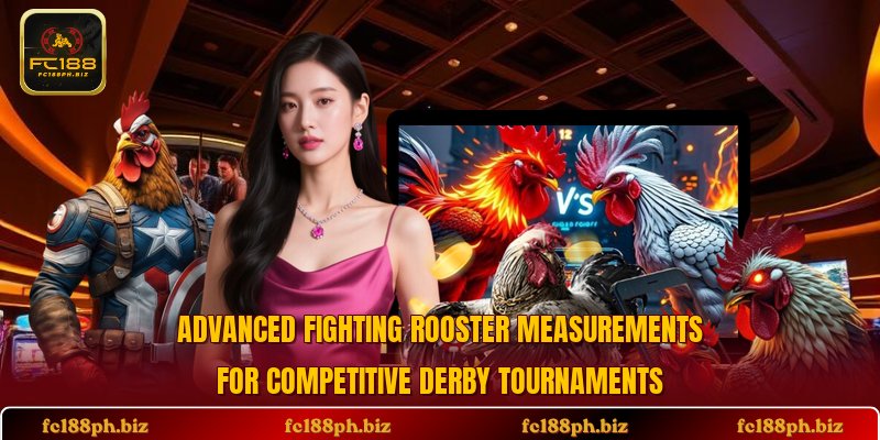 Advanced fighting rooster measurements for competitive derby tournaments
