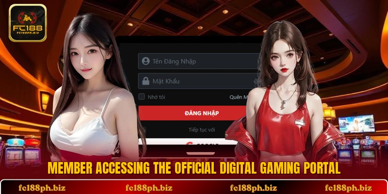 Member accessing the official digital gaming portal