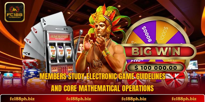 Members study electronic game guidelines and core mathematical operations