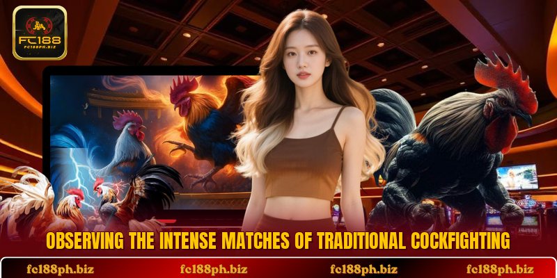 Observing the intense matches of traditional cockfighting