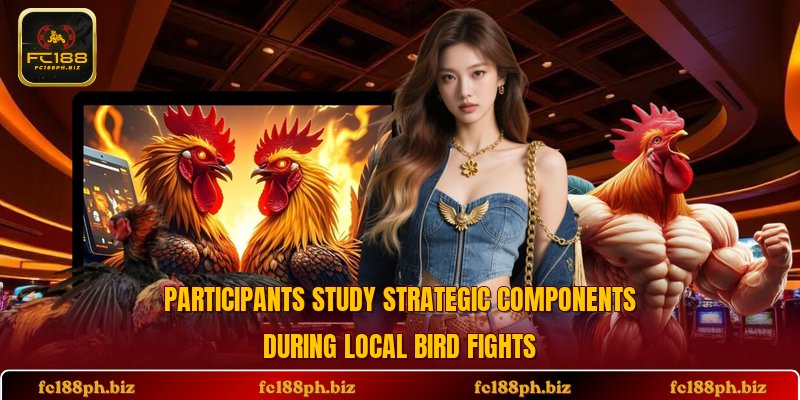 Participants study strategic components during local bird fights