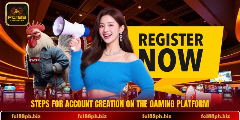 Steps for account creation on the gaming platform